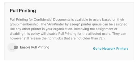 Enable Pull Printing