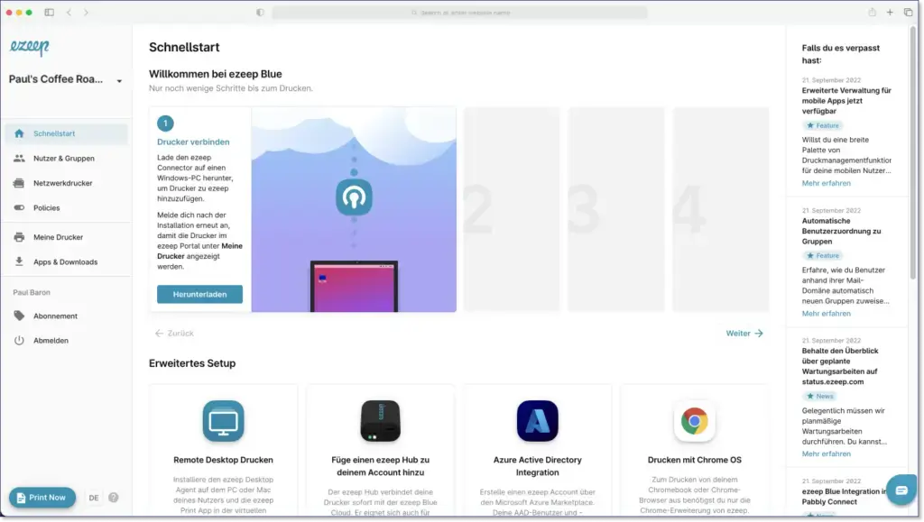 Sag Hallo zum deutschsprachigen Admin Portal!