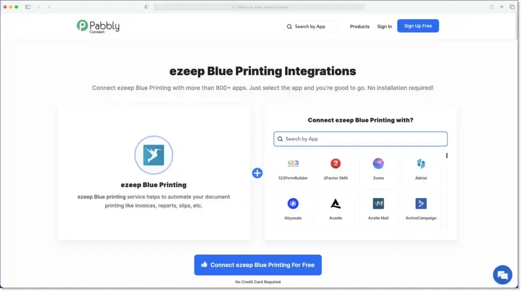 ezeep Integration in Pabbly Connect