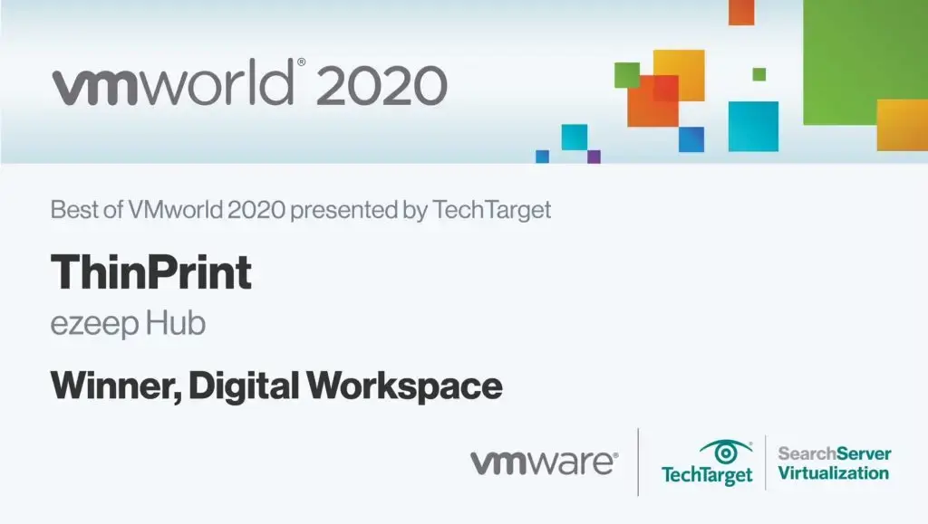 ezeep Hub gewinnt Best of VMworld 2020 Award