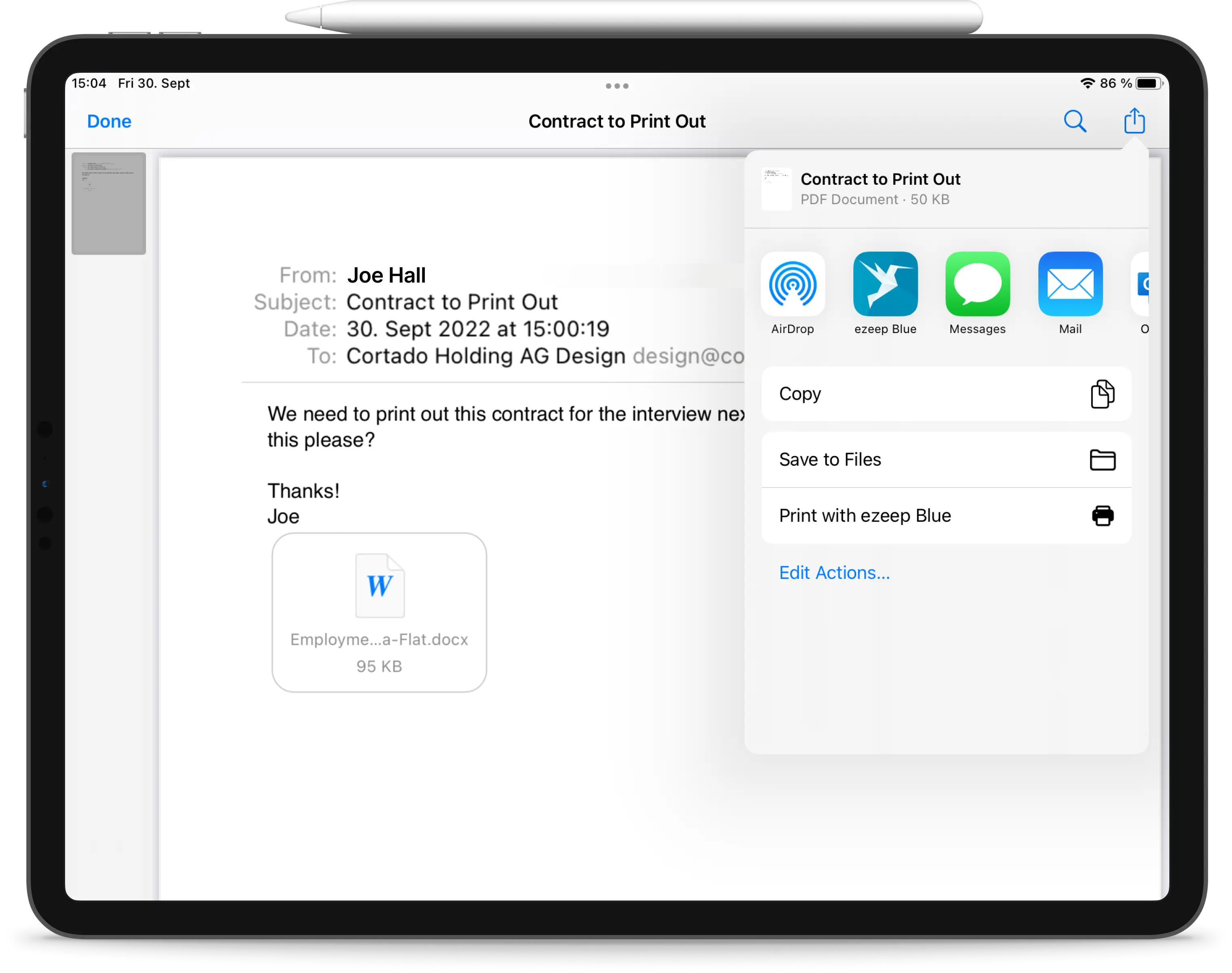 Print Emails from iPhones and iPads
