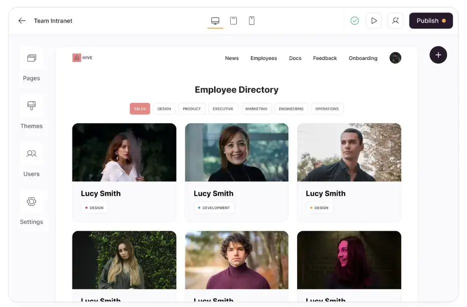 A screenshot of the Softr HR solution.